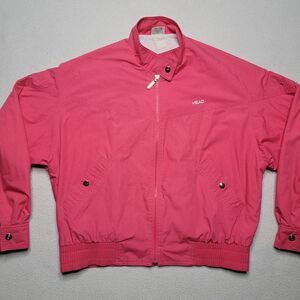 Vintage Head Jacket‎ Women's Size Medium Pink Full Zip Retro Punk Sporty 1980s